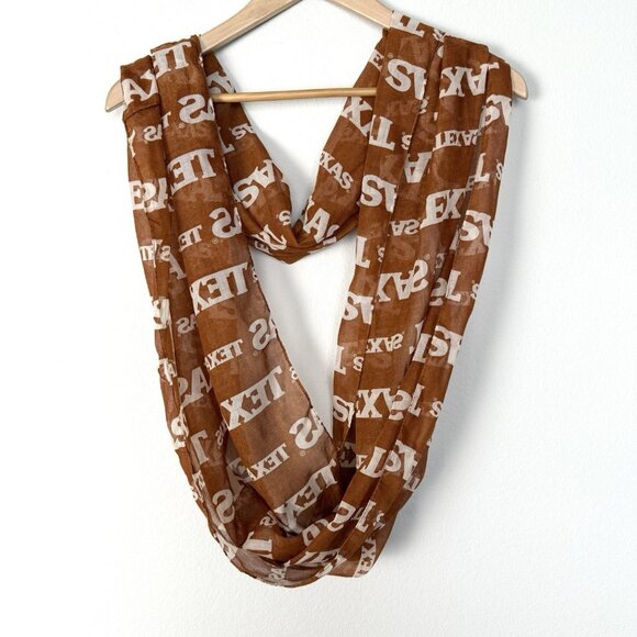 UT Austin‎ Texas Sheer Infinity Scarf One Size Burnt Orange Longhorns Hook Em - Picture 1 of 2